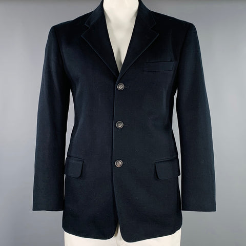 ISSEY MIYAKE Size L Black Twill Cotton Single Breasted Jacket