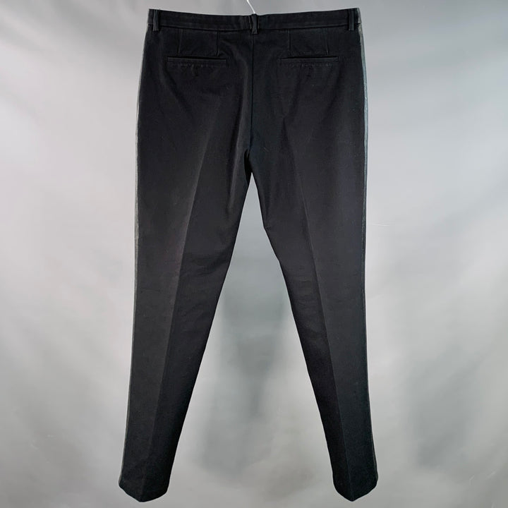 MAISON MARTIN MARGIELA Size 36 Black Cotton Twill Flat Front Button Fly Dress Pants