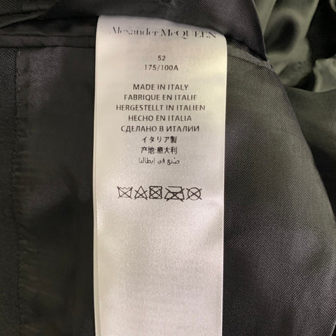 ALEXANDER MCQUEEN Size 42 Black Silver Green Beaded Embellishment Wool Sport Coat