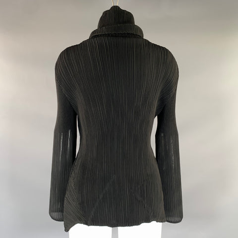 VANITE COUTURE Size One Size Black Polyester Spandex Pleated Dress Top