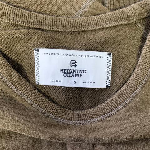 REIGNING CHAMP Taille L Pull en coton vert