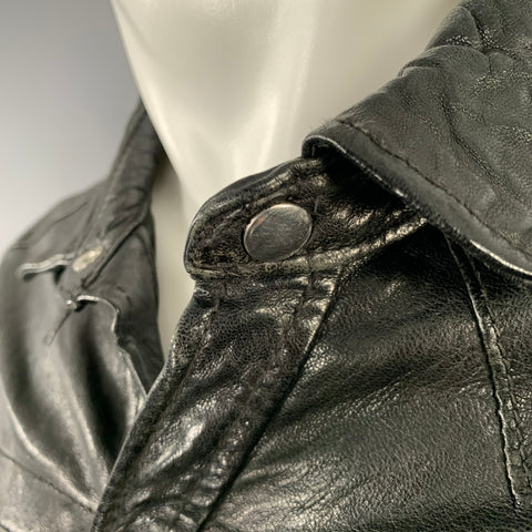 ALLSAINTS Size M -Emery- Black Leather Shirt Jacket