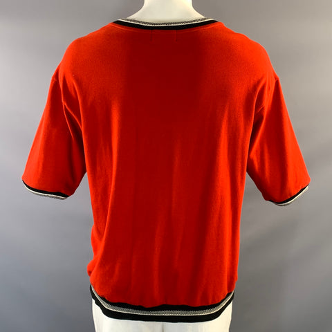 ENFANTS RICHES DEPRIMES FW2018 XL Red Cotton V  Neck T Shirt
