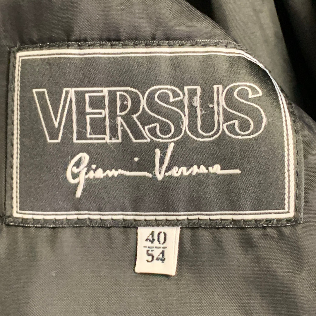 VERSUS by GIANNI VERSACE Size 40 Black Red White Cotton Color Block Zip Up Jacket