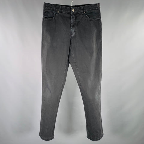 ERMENEGILDO ZEGNA Size 33 Black Cotton Blend Straight Jeans