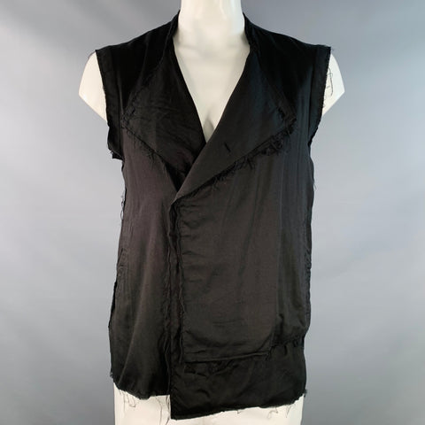 ASKYY TOKYO One Size Black Cotton Deconstructed Raw Hem Vest