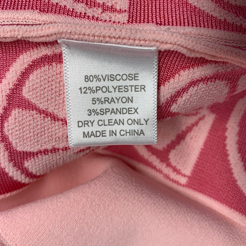 LELA ROSE Size S Pink Lemons Viscose Blend Sleeveless Pleated Dress