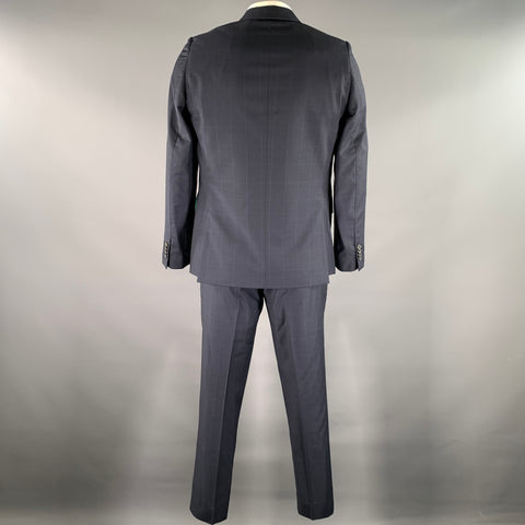 PAUL SMITH Size 42 Navy Blue Window Pane Wool Notch Lapel Suit