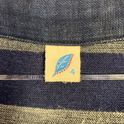 PURE BLUE JAPAN Size XL Blue Indigo Cotton One Pocket Long Sleeve Shirt