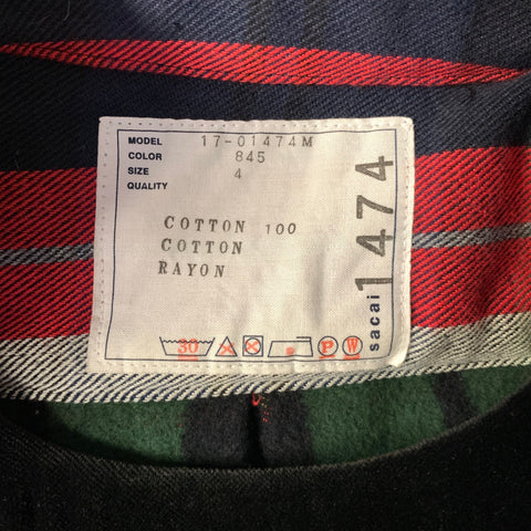 SACAI Size L Multi Color Mixed Fabrics Cotton rayon Crew Neck Pullover