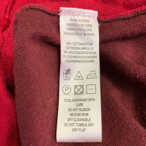 PS by PAUL SMITH Size L Red Burgundy Two Toned Cotton Silk Cashmere Cardigan