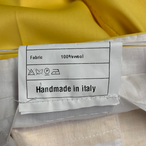 HADLEIGH'S Size 34 Yellow Wool Pleated Cuffed Button Fly Dress Pants