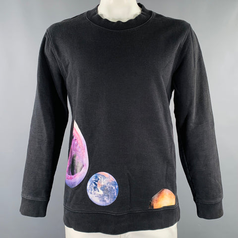 RAF SIMONS Size XXL Black Patches Cotton Crew Neck Sweatshirt