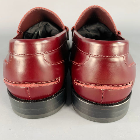 BURBERRY Size 9 Burgundy Leather Slip On Penny Loafers