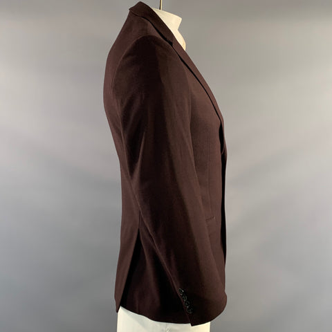 CALVIN KLEIN Chest Size 40 Brown Wool Blend Notch Lapel Sport Coat