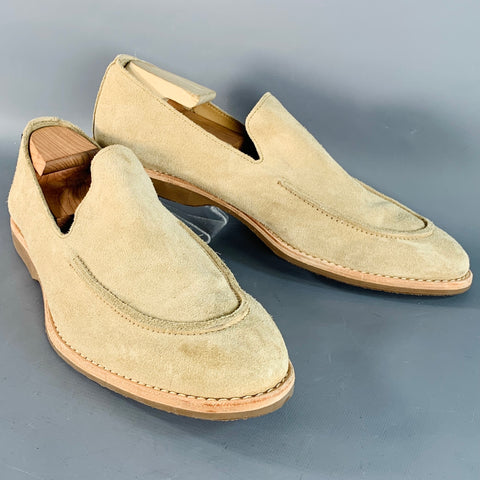 ALLEN EDMONDS Size 13 Denali Beige Vegetable Tanned Suede Crepe Sole Slip On Venetian Loafers