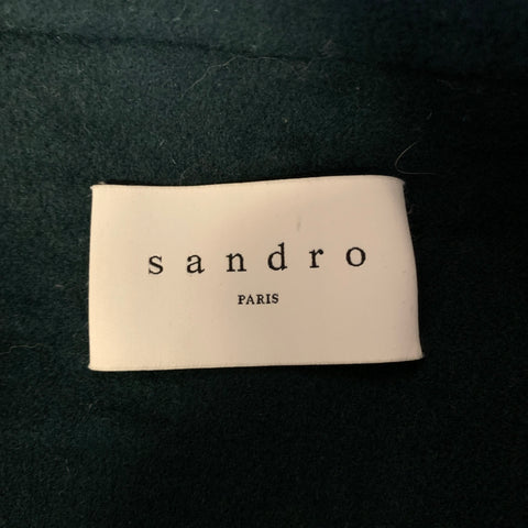 SANDRO Size 3 Teal Polyester Wool Moto Racer Coat