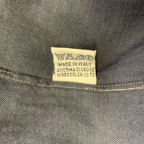 SARTORIO Size L Navy Cotton Button Up Long Sleeve Shirt