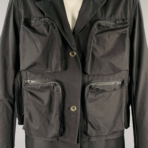 YOHJI YAMAMOTO Size XL Black Cotton Reversible Coat
