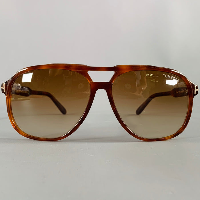TOM FORD Raoul Brown Tortoiseshell Acetate Sunglasses
