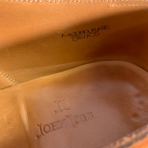 JOHN LOBB Size 9 Camel Leather Pointed Toe Lace Up Shoes