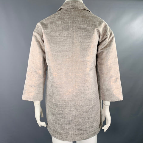 CHARLES GRAY Size L Pink Rose Gold Cotton Blend Shiny Single Button Coat