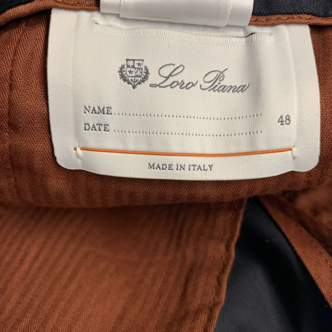 LORO PIANA Size S Navy Solid Cotton Zip Fly Casual Pants