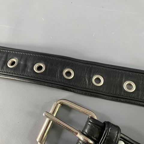 BUTCHEREI LINDINGER Size 34 Black Silver Grommets Belt