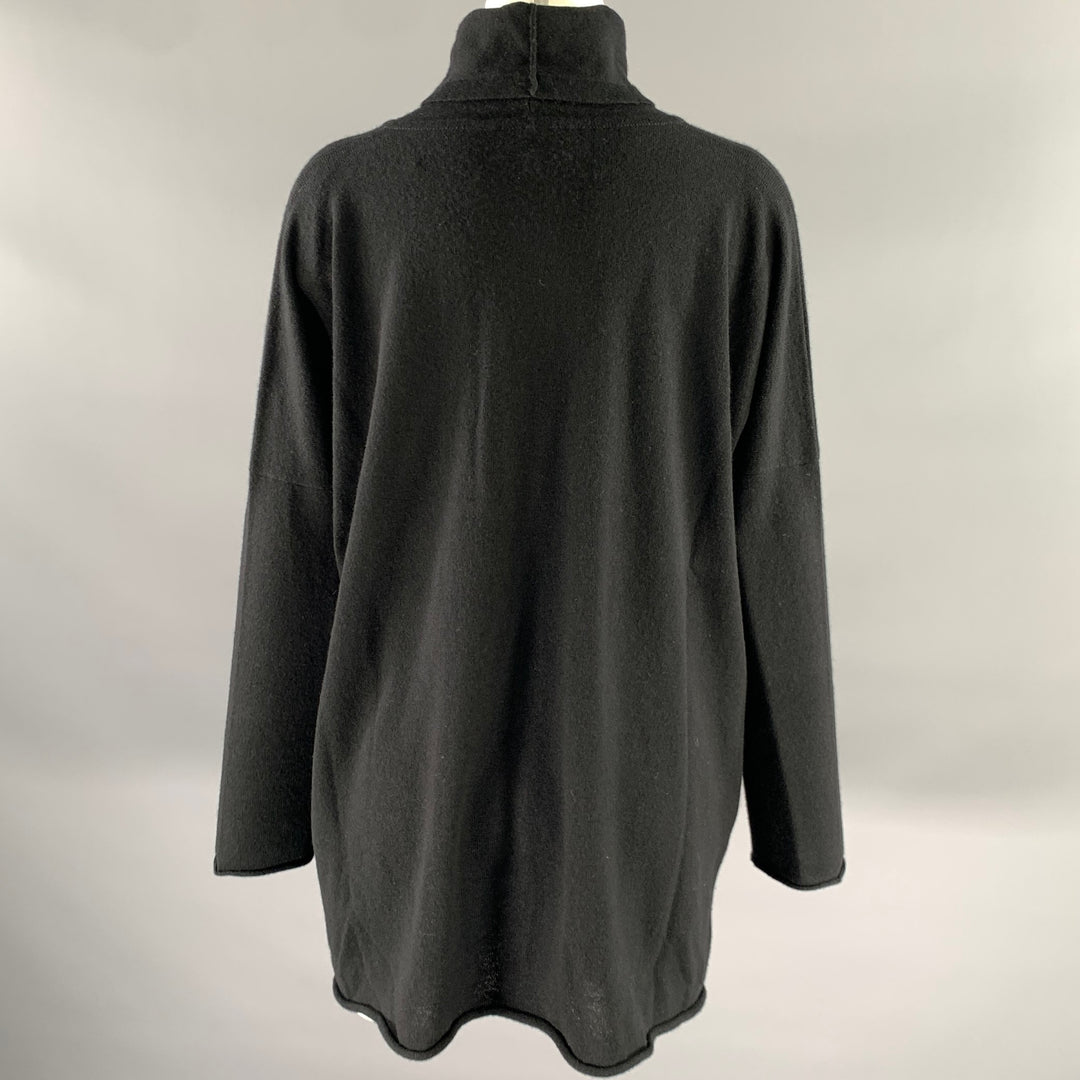 ESKANDAR Size M Black Cashmere Turtleneck Sweater