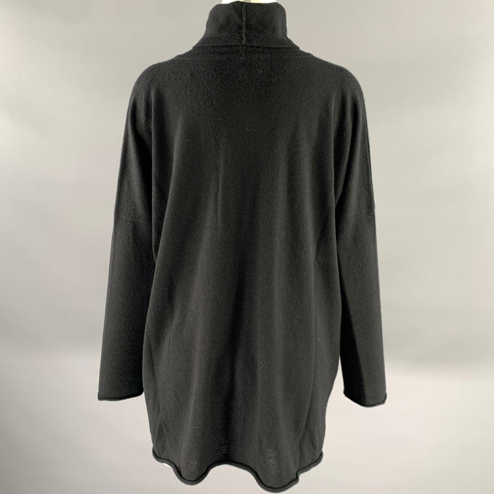 ESKANDAR Size M Black Cashmere Turtleneck Sweater