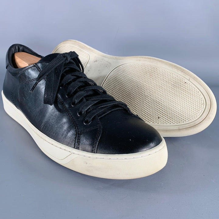 BRUNO MAGLI Size 10 Black Leather Sneakers