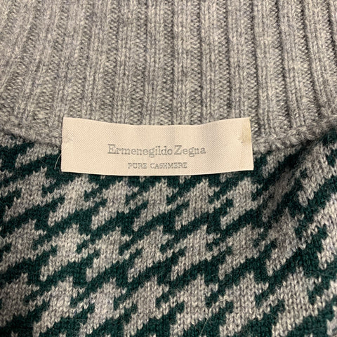 ERMENEGILDO ZEGNA Size M Grey Cashmere Zip Up Cardigan