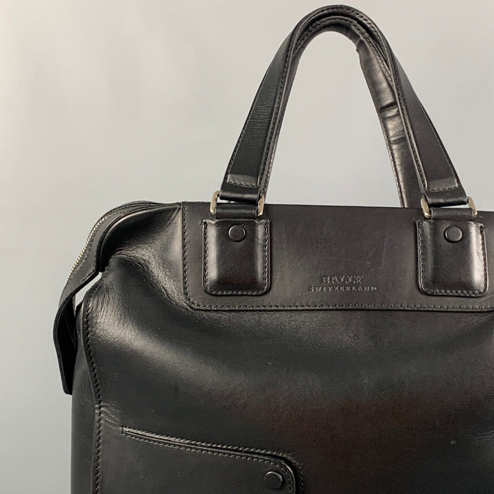 BALLY Black Leather Top Handles Tote Bag
