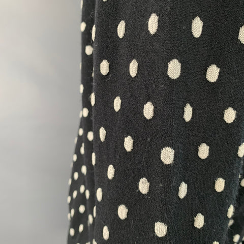 ESCADA Taille M Noir Blanc Mélange Viscose Pois Ensemble 2 pièces Cardigan