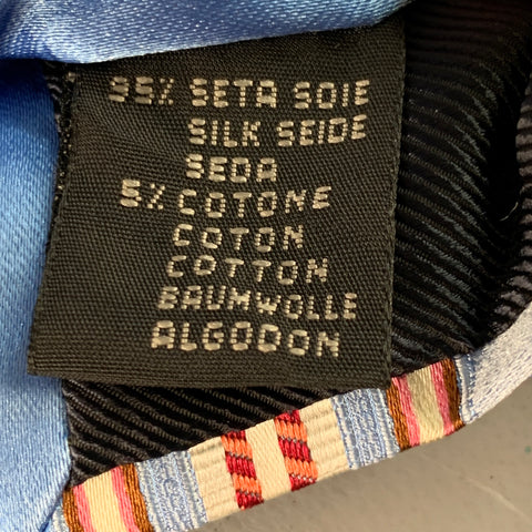 ERMENEGILDO ZEGNA One Size Blue Coral Diagonal Stripe Silk Cotton Tie