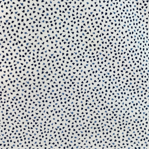 JOHN VARVATOS * U.S.A. Size XL White Blue Dots Cotton Blend Short Sleeve Shirt