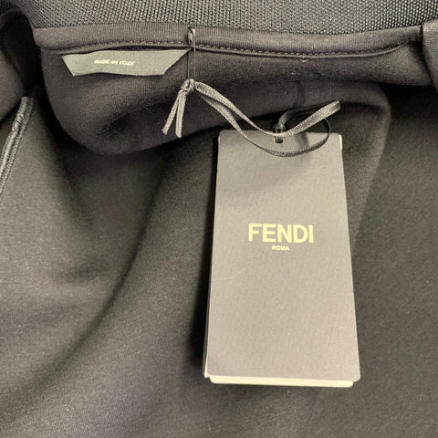 FENDI Size 42 Black Viscose Zip Up Jacket