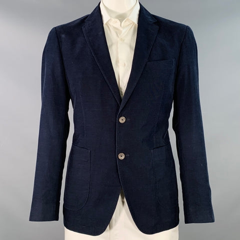 RODD & GUNN Chest Size L Navy Corduroy Cotton Sports Fit Single Breasted Sport Coat