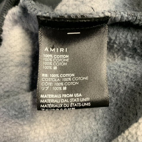 AMIRI Size S Grey Black Tie Dye Glitter Applique Cotton Crew Neck Sweatshirt