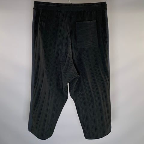 JNBY Size XL Black Pleated Polyester Cropped Casual Pants
