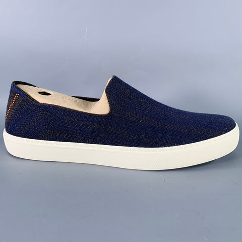 ROTHY'S Size 13 Navy Orange Wool Blend Slip On Sneakers