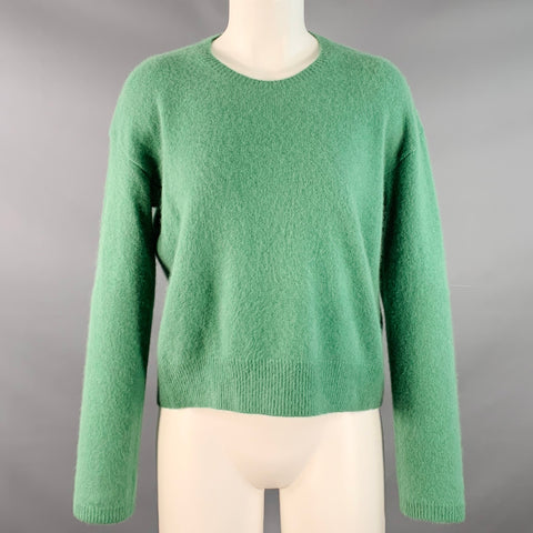 C.T.PLAGE Size M Green Raccoon Wool Crew Neck Pullover