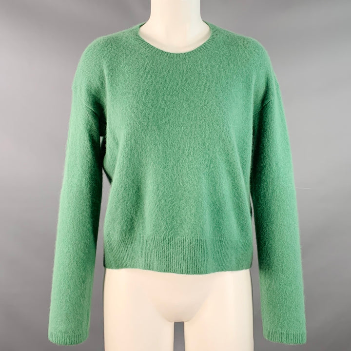 C.T.PLAGE Size M Green Raccoon Wool Crew Neck Pullover