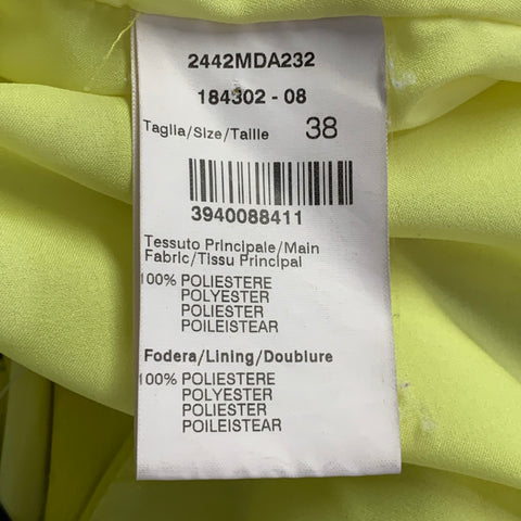 MSGM Size S Yellow Polyester Layered A-Line V-Neck Dress