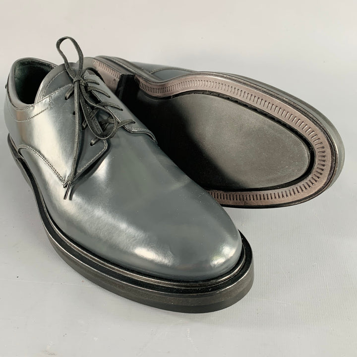 CALVIN KLEIN COLLECTION Size 9 Grey Leather Lace-Up Shoes