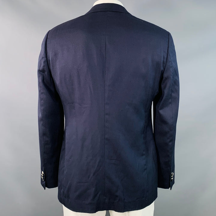GIORGIO ARMANI Size 44 Regular Navy Virgin Wool Silk Blend Sport Coat