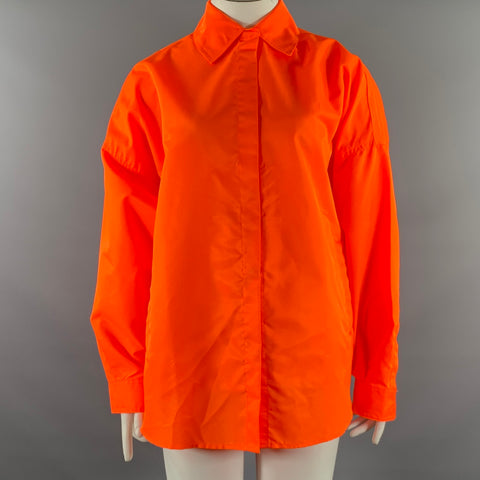 THE FRANKIE SHOP Size XS/S Orange Polyester Shirt Jacket Shirt