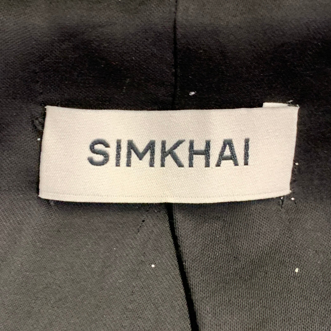 JONATHAN SIMKHAI Size M Black Silver Glittered Cropped Jacket Blazer