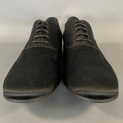 JIL SANDER Size 9 Black Silk Lace Up Lace Up Shoes