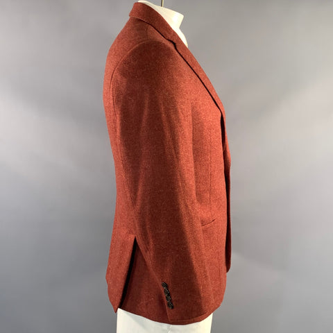 TODD SNYDER Chest Size 42 Orange Wool & Cashmere Notch Lapel Sport Coat